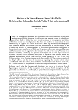 The Stela of the Viceroy Usersatet (Boston MFA 25.632), His Shrine at Qasr Ibrim, and the Festival of Nubian Tribute Under Amenhotep II