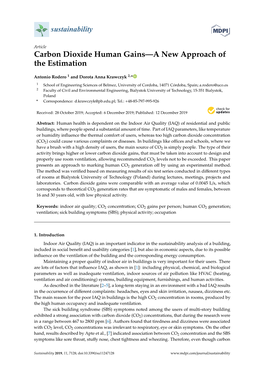 Carbon Dioxide Human Gains—A New Approach of the Estimation