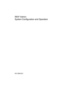 IRIX® Admin: System Configuration and Operation