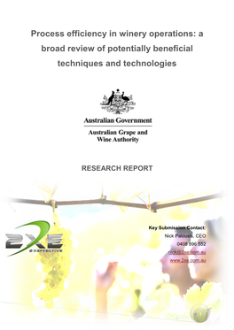 Process Efficiency in Winery Operations: a Broad Review of Potentially Beneficial Techniques and Technologies