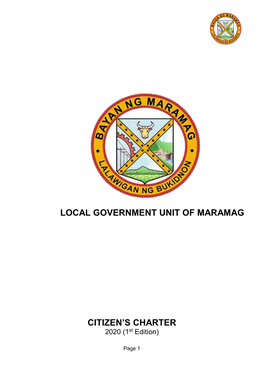 Local Government Unit of Maramag Citizen's Charter
