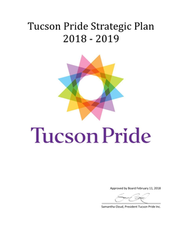 Tucson Pride Strategic Plan 2018 - 2019