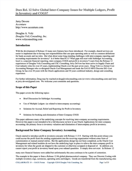 Does Rel. 12 Solve Global Inter-Company Issues for Multiple Ledgers, Profit in Inventory and COGS?