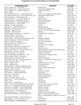 Transportation Court Cases Reviewed for in Transit Newsletter
