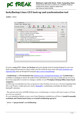Luckybackup Linux GUI Back-Up and Synchronization Tool