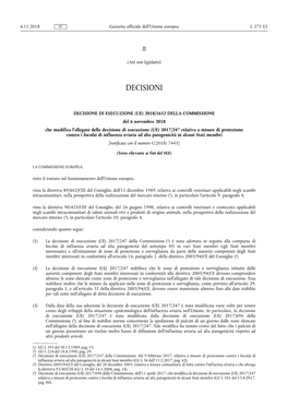 Decisione Di Esecuzione (Ue) 2018