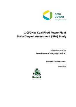 1050MW Coal Fired Power Plant Social Impact Assessment