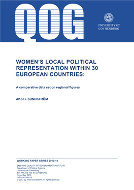 Women's Local Political Representation Within 30 European Countries