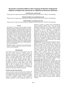 Do Speaker's Emotions Influence Their Language Production? Studying the Influence of Disgust and Amusement on Alignment In