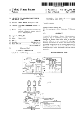 (12) United States Patent (10) Patent No.: US 6,542,196 B1 Watkins (45) Date of Patent: Apr