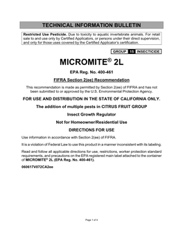 MICROMITE® 2L EPA Reg