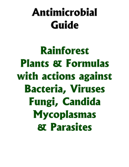 Antimicrobial Guide Rainforest Plants & Formulas with Actions