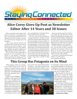 May 2009 Alice Corey Gives up Post As Newsletter Editor After 14 Years and 38 Issues