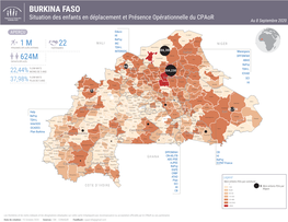 BURKINA FASO Situation Des Enfants En Déplacement Et Présence Opérationnelle Du Cpaor Au 8 Septembre 2020