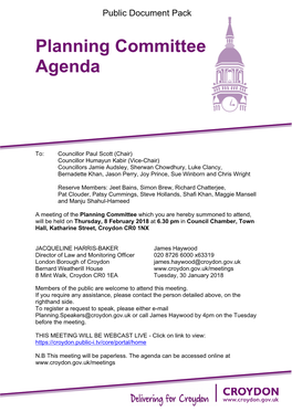 (Public Pack)Agenda Document for Planning Committee, 08/02/2018