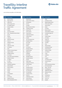 Travelsky Interline Traffic Agreement
