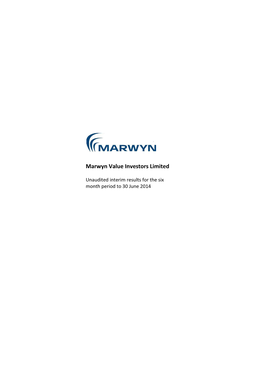 Marwyn Value Investors Limited