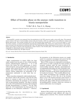 Effect of Brookite Phase on the Anatase–Rutile Transition in Titania