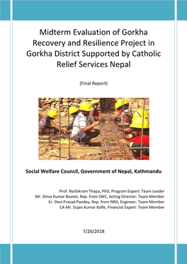 Midterm Evaluation of Gorkha Recovery and Resilience Project in Gorkha District Supported by Catholic Relief Services Nepal
