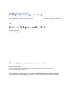 Japan, the Ambiguous, and My Shelf James W