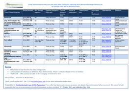 Using Seahouses As a Base, Here Are Some Ideas for Further Exploring North Northumberland Without a Car. All Journey Times Are for Monday-Friday