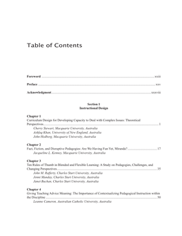 Table of Contents