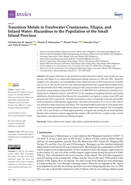 Transition Metals in Freshwater Crustaceans, Tilapia, and Inland Water: Hazardous to the Population of the Small Island Province