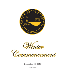 Winter 2018 Commencement Program