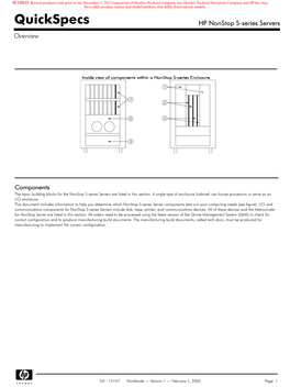 Quickspecs HP Nonstop S-Series Servers