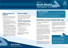 Multi-Modal Transport Corridor: Newsletter 1