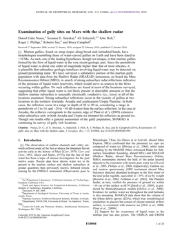 Examination of Gully Sites on Mars with the Shallow Radar Daniel Cahn Nunes,1 Suzanne E