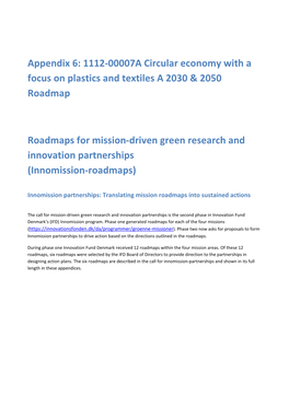 Appendix 6: 1112-00007A Circular Economy with a Focus on Plastics and Textiles a 2030 & 2050 Roadmap