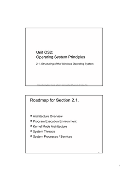 Roadmap for Section 2.1