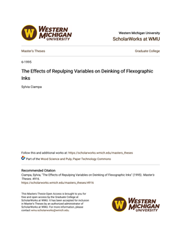 The Effects of Repulping Variables on Deinking of Flexographic Inks