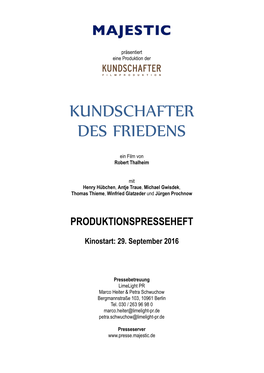 Kundschafter Des Friedens Produktionspresseheft 2015-10-20