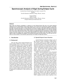 Spectroscopic Analysis of Algol During Eclipse Cycle