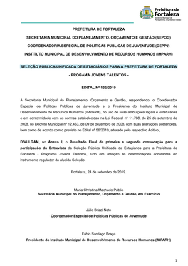 Prefeitura De Fortaleza Secretaria Municipal