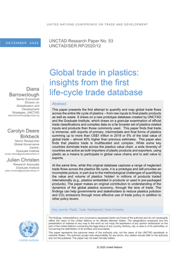 Global Trade in Plastics: Insights from the First Life-Cycle Trade Database