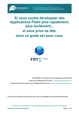 Développer Des Applications Flash Plus Rapidement, Plus Facilement