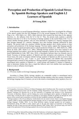 Perception and Production of Spanish Lexical Stress by Spanish Heritage Speakers and English L2 Learners of Spanish