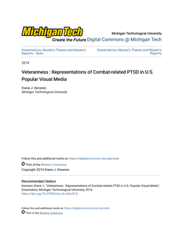 Veteranness : Representations of Combat-Related PTSD in U.S. Popular Visual Media