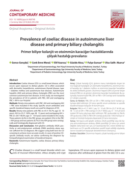 Prevalence of Coeliac Disease in Autoimmune Liver