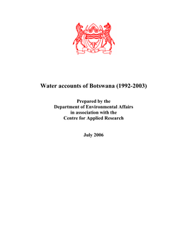 Water Accounts of Botswana (1992-2003)