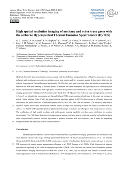 High Spatial Resolution Imaging of Methane and Other Trace Gases with the Airborne Hyperspectral Thermal Emission Spectrometer (Hytes)