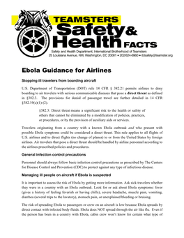 Ebola Guidance for Airlines