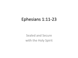 Ephesians 1:11-23