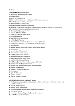 Contents SECTION 1 Fibrohistiocytic Tumors 1 Classification Of