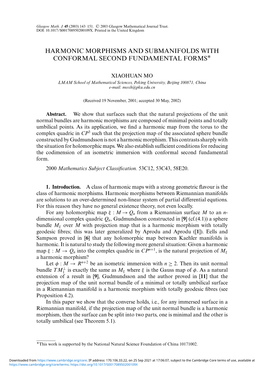 Harmonic Morphisms and Submanifolds with ∗ Conformal Second Fundamental Forms