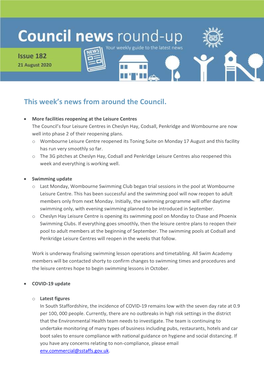 This Week's News from Around the Council