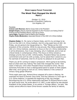 The Week That Changed the World Part I